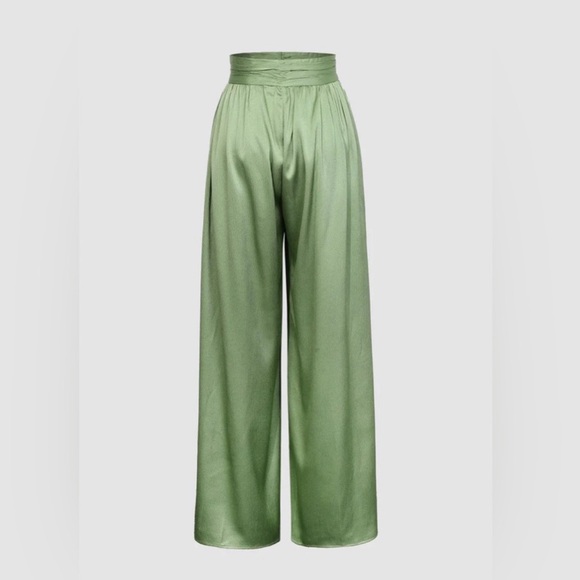 NEW Micas Heavy Satin Wide Leg Pants Sage size XS - Picture 3 of 7